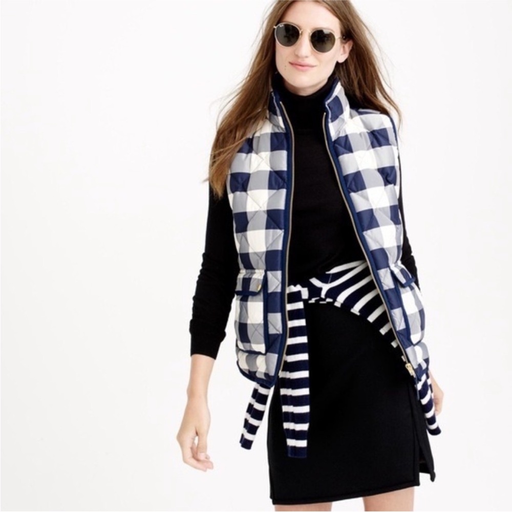 J. Crew Excursion Quilted Vest Buffalo Check Plaid